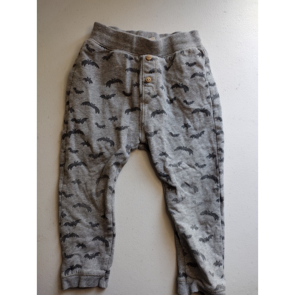 Zara Baby Girl 3/4 Years Gray Bat Print‎ Pants Button Detail Cotton Blend